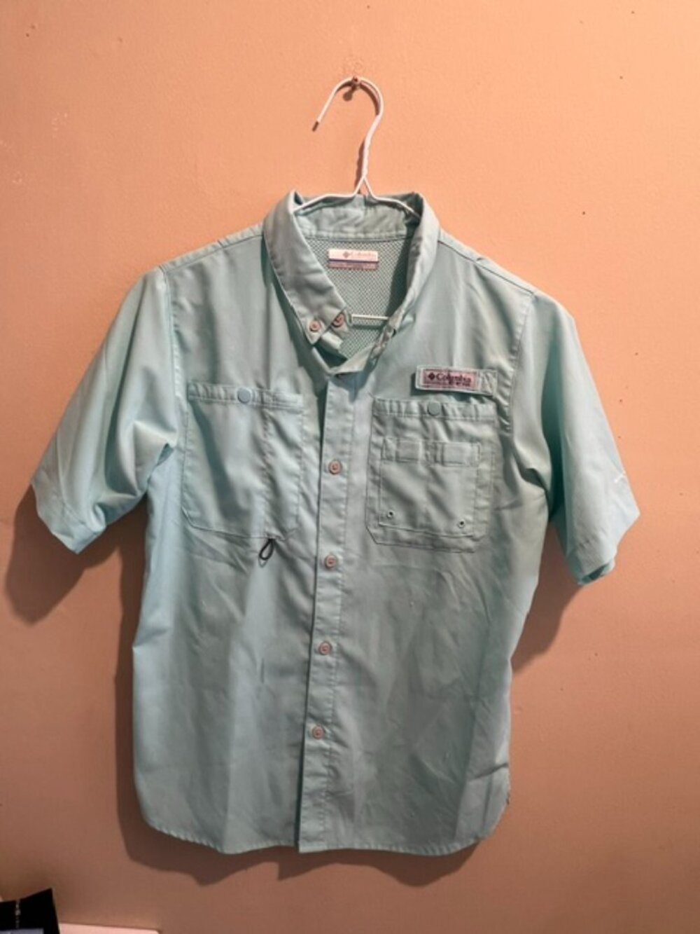 Boys Columbia fishing Style shirt, Mint green